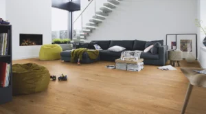 Wohnzimmer mit Holzboden Natureflex von MEISTER
