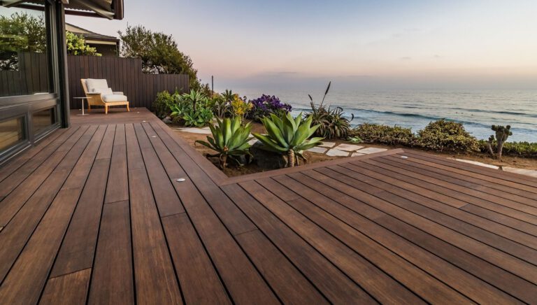 Bambus-Terrassendielen von MOSO in natürlicher Hartholz-Optik