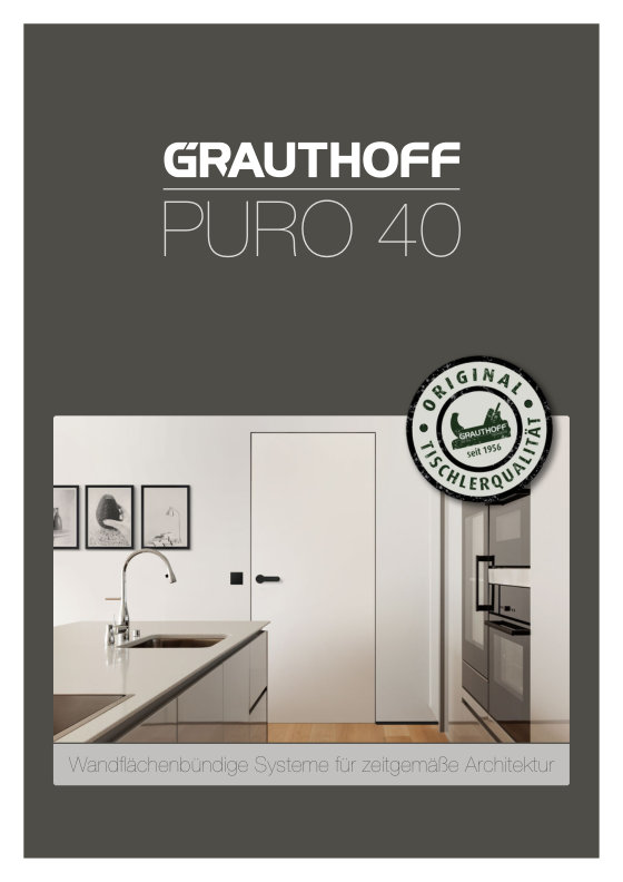 Titelseite GRAUTHOFF PURO 40 – wandflächenbündige Systeme