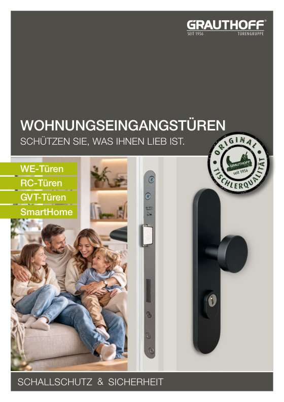 Titelseite GRAUTHOFF Wohnungseingangstüren – Schallschutz und Sicherheit